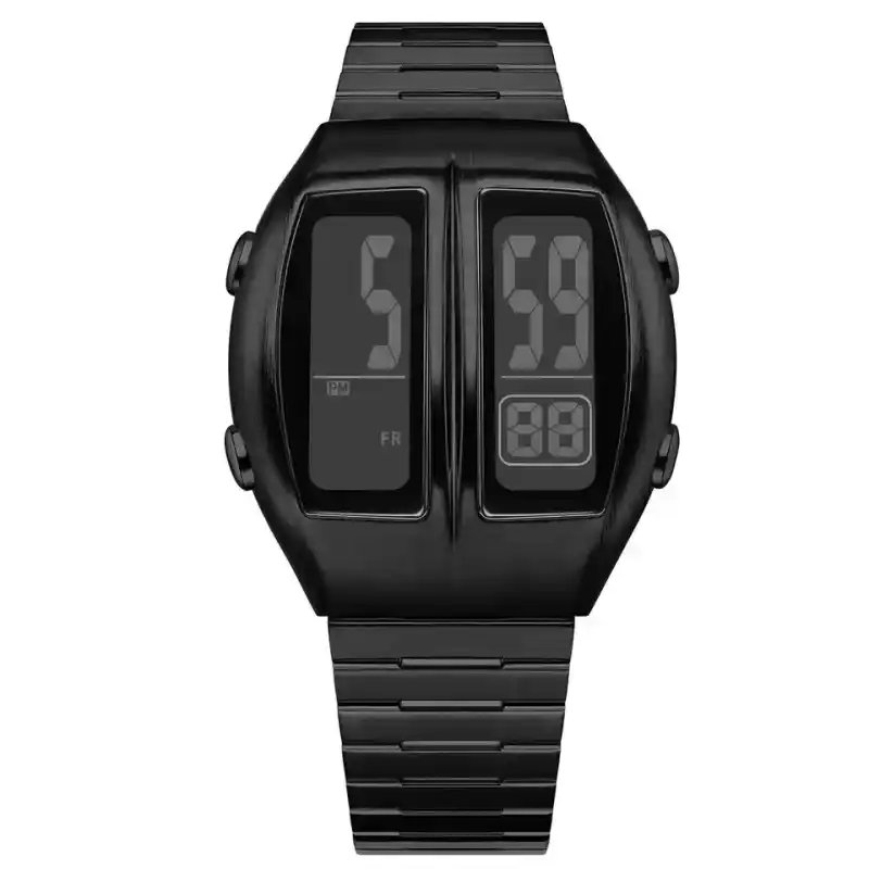 Digital Sports Unisex Watch Backlight Stopwatch Alarm Fashion Electronic Men Wristwatch with Stainless Steel Strap Date